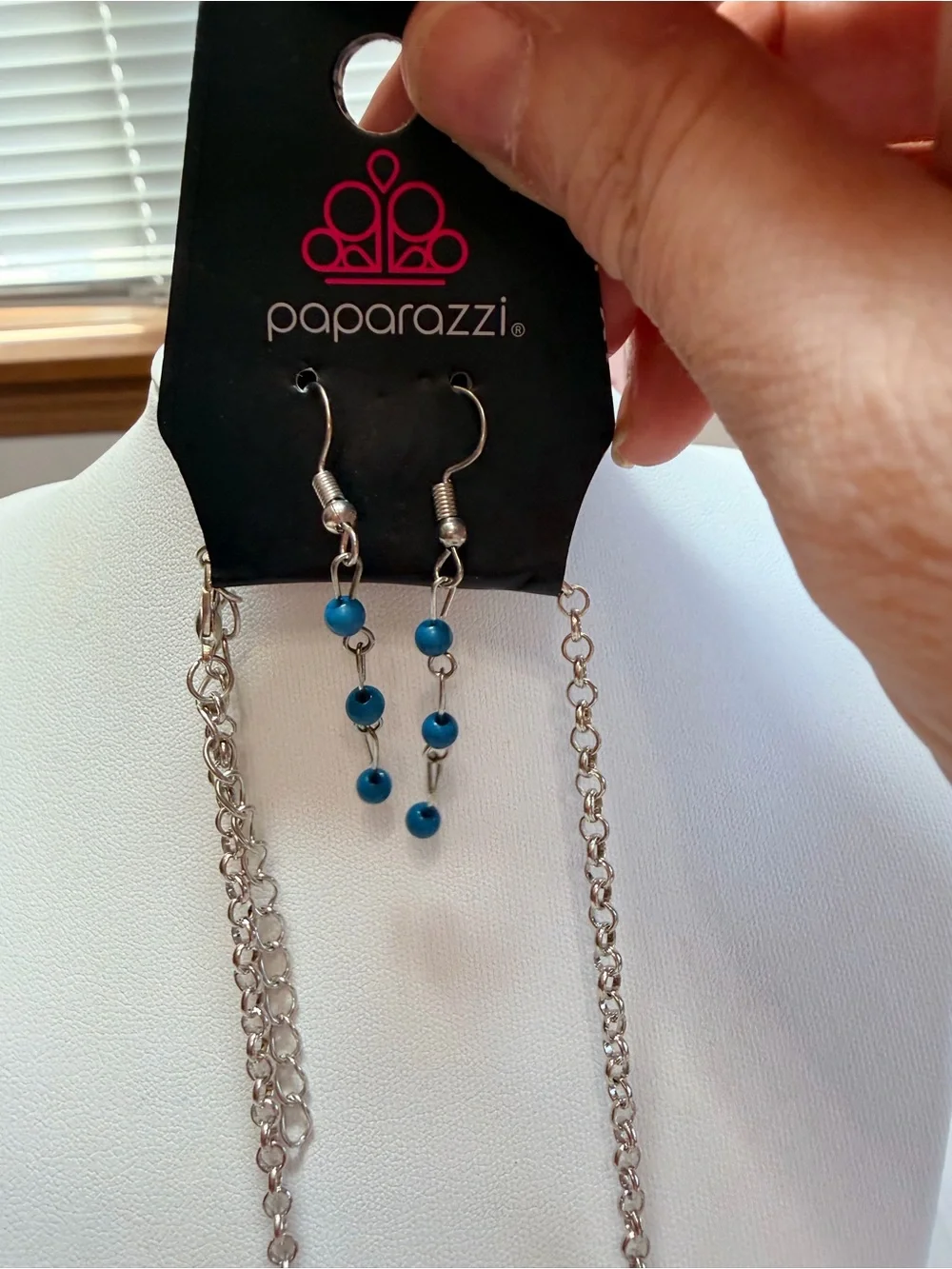 Hideaway Blue Necklace and Earring set NWT!